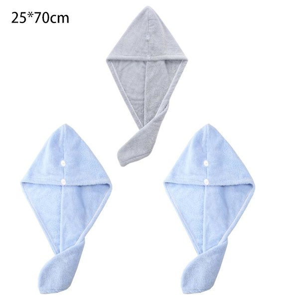 Hiustenkuivauspyyhe, 3 pakkausta hiusturbaaneja märälle hiukselle, kuivauspyyheliinat kiharille hiuksille naisille Pink+blue+grey blue*blue*grey