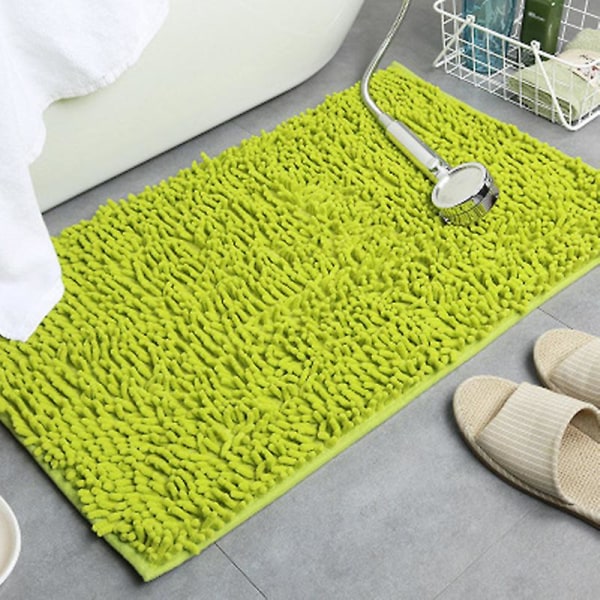 Chenille bademåtte blød shaggy og behagelig superabsorberende og tyk skridsikker Default Gray
