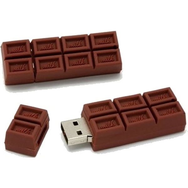 Choklad 16GB USB Flash Pen DriveMemory Thumb Stick Datalagring Mjölk Mörkbrun