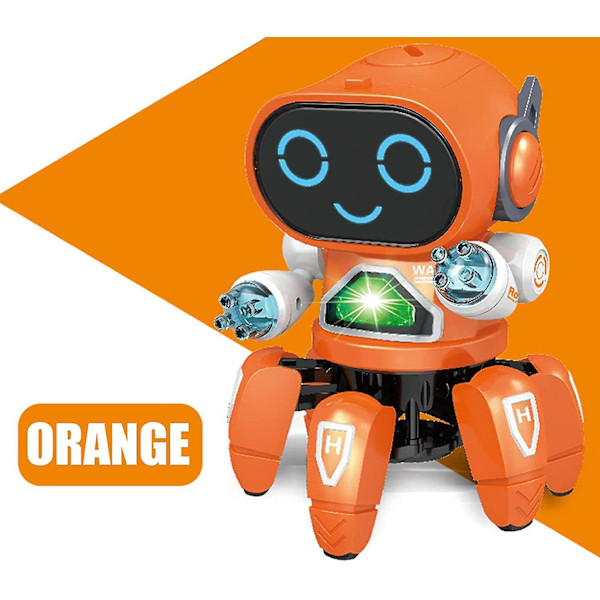 Seks Kløer Musikalske Babyspil Robotlegetøj Til Drenge Med Musik Og LED Farve Flash Toddler Legetøj Dansende Gårobot Til Drenge, Piger, Børn Eller Småbørn