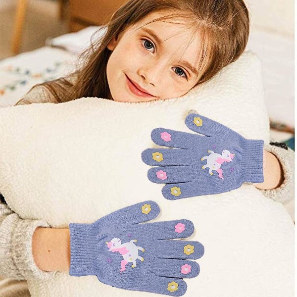 Vinterhansker for barn - Strikket, elastiske, fullfingerhansker for gutter og jenter