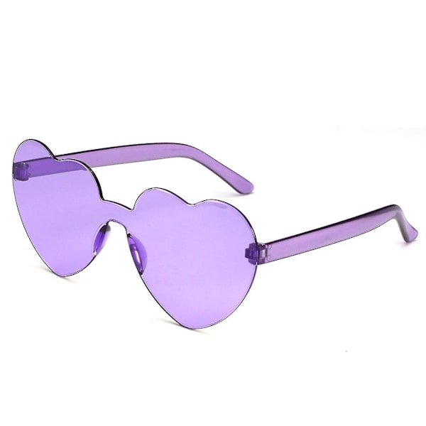 2023 Uudet kuumat punaiset sydämenmuotoiset aurinkolasit naisille Metal Fame Party Favor Purple