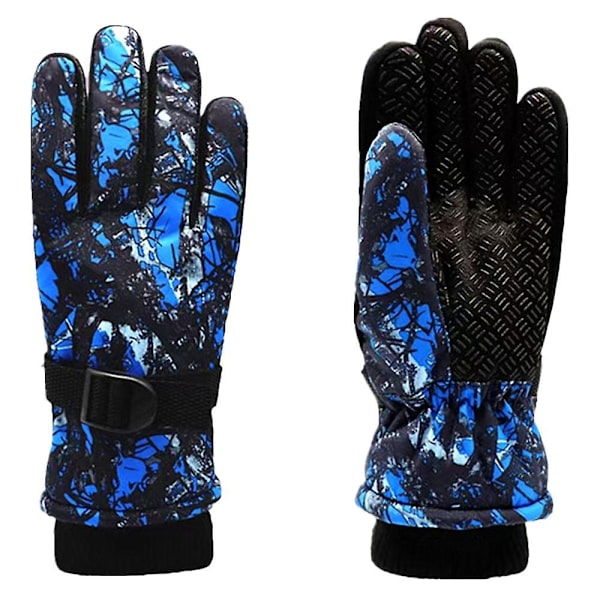 Talvihiihtohanskat Vedenpitävät Tuulenpitävät Lumihanskat Unisex Vuori Lämpimät Hanskat Blue