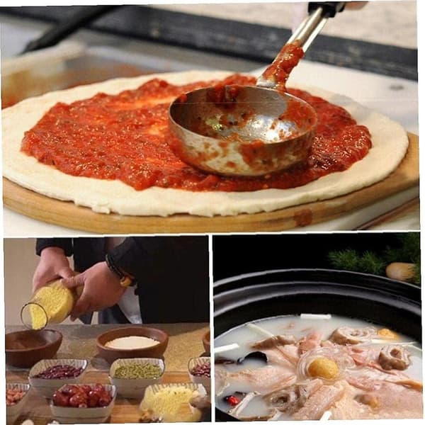 Pizzasauce ske med portionskontrol, serveringsskeer, 6 ounce rustfrit stål, madportionerer, solid til køkkenmadlavning