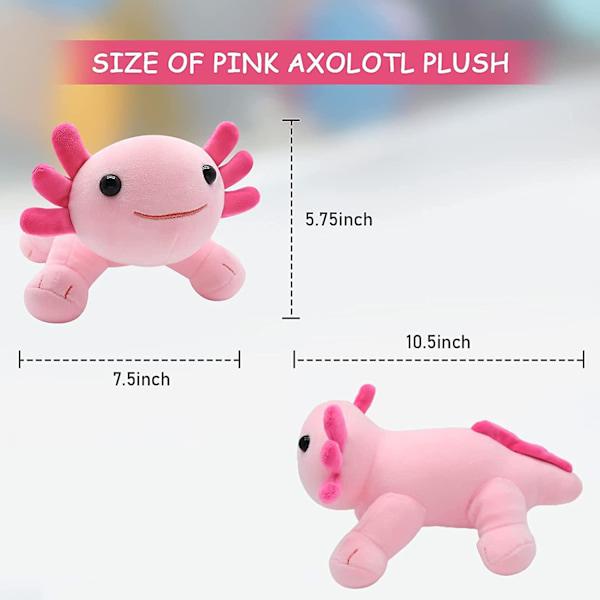 Axolotl plysdyr 10,5'' blød sød axolotl plysdyr, Kawaii axolotl plysdyr pude dukke, lyserød axolotl plysdyr sød axolotl plysdyr pude F pink
