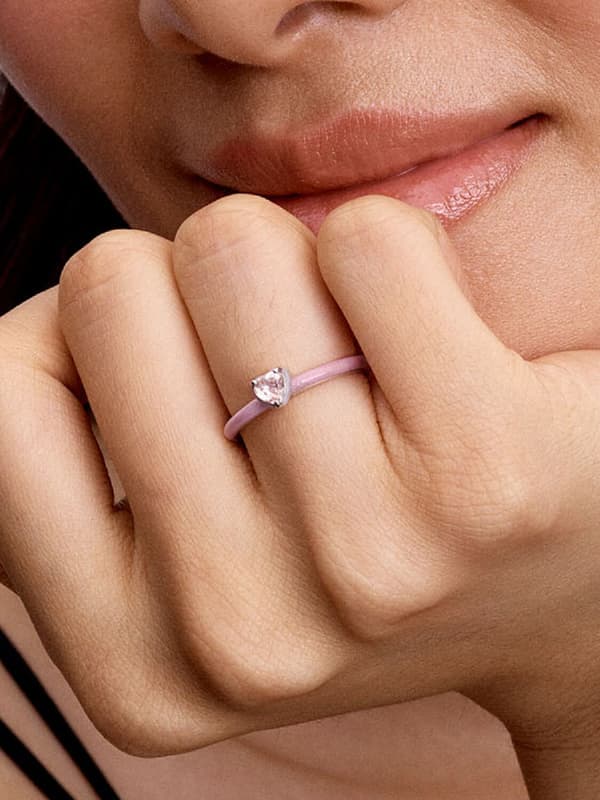Pandora - Rosa Chakra Hjärta Ring - Sterling silver Circumference: 58mm