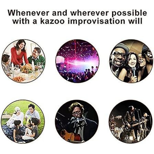 Kazoo sølv aluminiumslegering med fem membran fløjtemembran Mund Kazoos musikinstrumenter