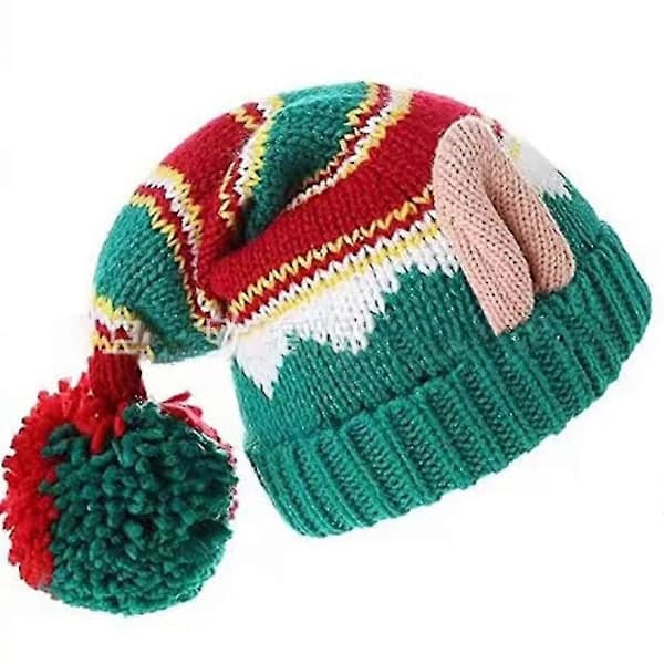 Stickad julmössa Pom Pom-mössa Julmössa Julfestmössa