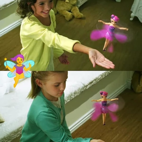 Magisk flyvende fe-legetøj, flyvende fe-legetøj, magisk flyvende fe-prinsessedukke, pige-legetøj, pigegaver til børn fra 6 år og opefter 3Pcs Blue-Purple-Pink