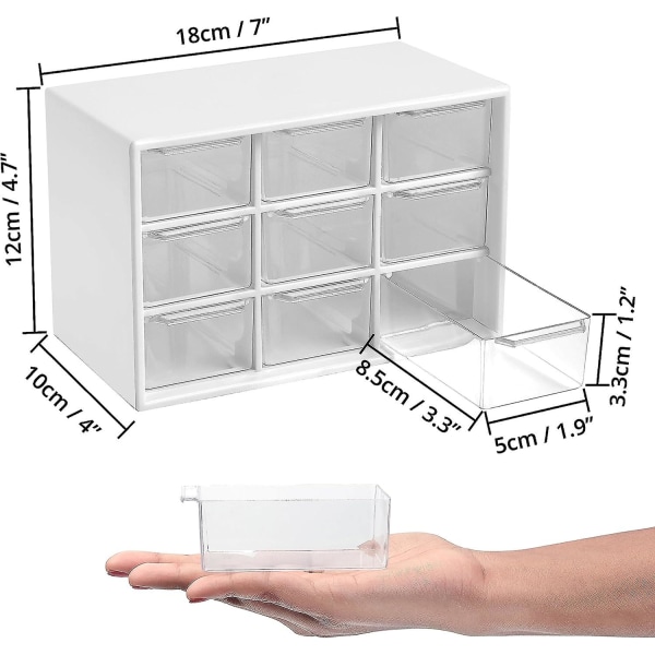 2 kpl käsityölaatikko säilytystä varten 6 laatikolla - työpöydän säilytyskotelo mini-laatikoilla käsitöille, koruille, kosmetiikalle, taiteelle, ompelutarvikkeille with 6 Drawers Meat Powder