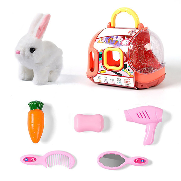 Elektrisk Plys Bamse Kanin Interaktiv Blød Kanin Legetøj Mumble Gående Baby Uddannelsesmæssigt Legetøj Legetøj Hus Pige Kæledyrslegetøj Gaver bunny
