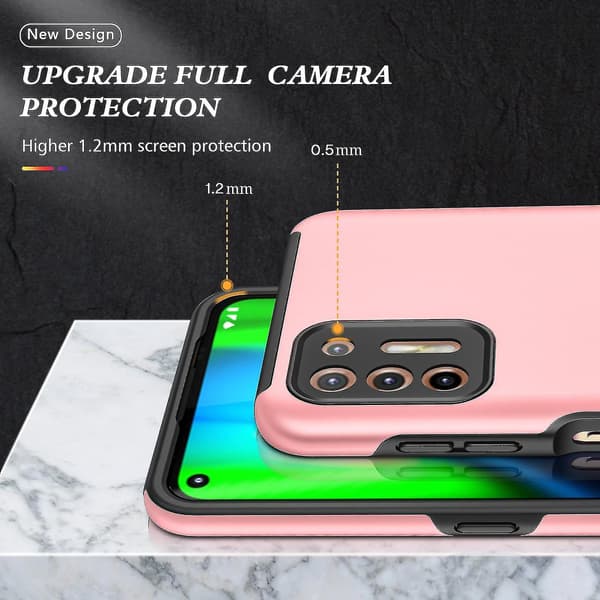 Til Motorola Moto G9 Plus Pc + Tpu Magnetisk Etui Rose Gold