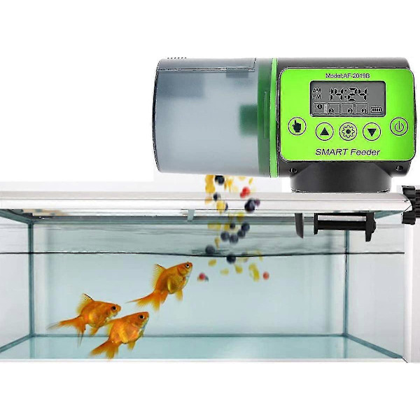 Automatisk fiskefoderdispenser med timer og LCD til akvarium