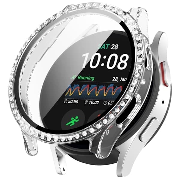 Galaxy Watch 7 40 mm Kotelo Näytönsuojalla Strassi Läpinäkyvä
