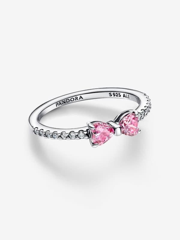Pandora - Glittrande Rosa Rosettring - Sterling silver Circumference: 54mm