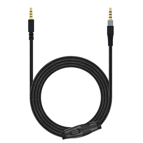 Flätat förlängningskabel för HyperX Cloud-headsetkabel Mute Volymkontroll B