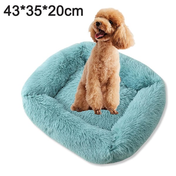 Plush Square Pet Nest Large Dog Sleep Nest In Autumn And Winter Blue Xs