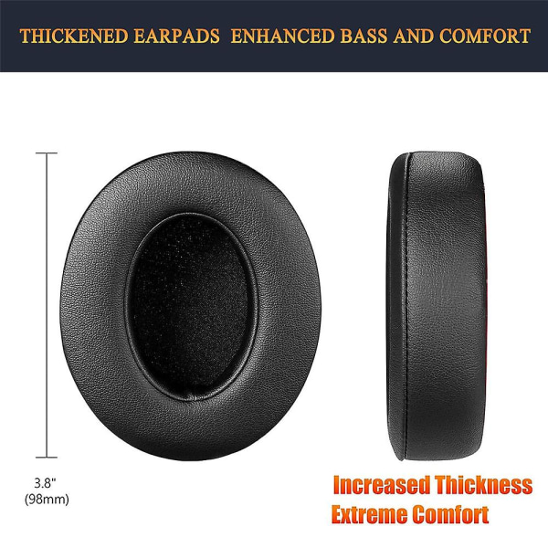 Replacement Ear Pads Cushions For Beats Studio 2, Studio 3 Wired & Wireless Headphones, Earpads With Soft Protein Leather, Noise Isolation Memory Foam