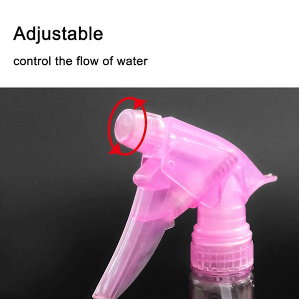 Sprayflaska, 250 ml justerbar spraybehållare för hår, växter och hemstädning, rosa