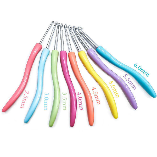 Virka krokar set, 8 st aluminium virka krokar stickning till