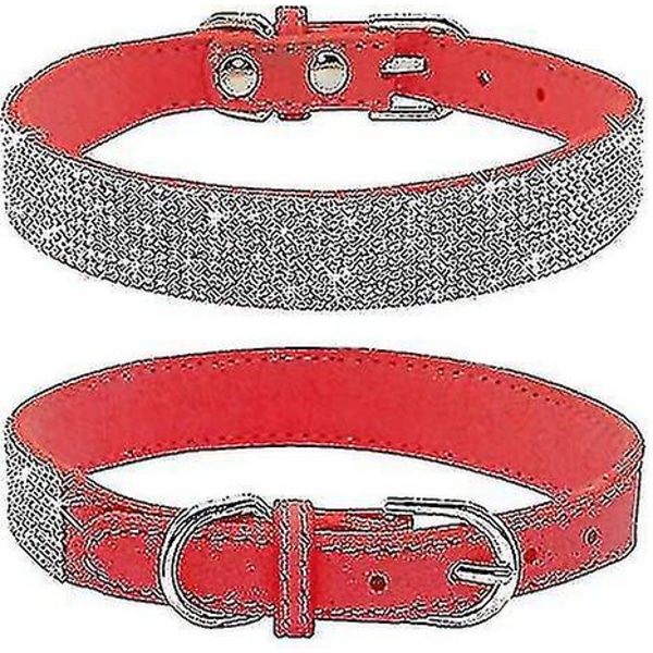 Hundhalsband Strass Hundhalsband, Söt Bländande Glittrande Mjukt Mockaläder Hund Katt Strasshalsband Crystal Diamond Hundvalphalsband(hy)