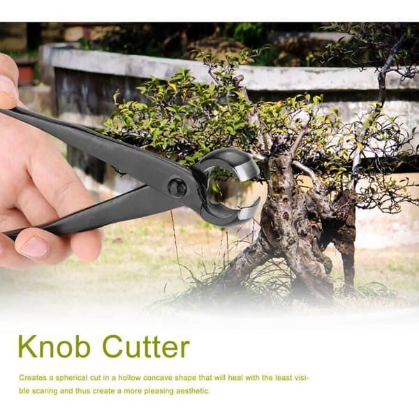 Potteplantestørrelse - Bonsai-klip, konkav, lige snit - Rustfrit stål - Sort - Samlet længde ca. 210 mm / 8,27 tommer
