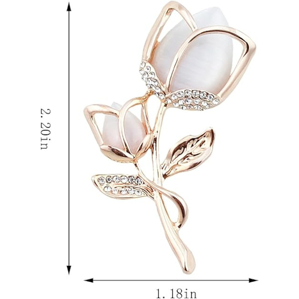 Tulip Blomster Guld og Sølvbelagt Rhinestone Brosche Pin til Kvinder Damer Festival Gave