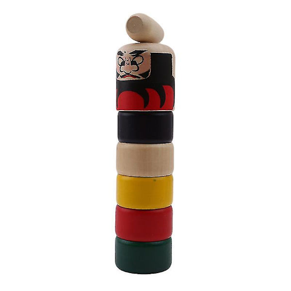 Baby Kids Daruma Otoshi Japansk Folk Craft Spel Knock And Pile Up Rainbow Tower Kreativ Baby Trä Pedagogisk Konck Leksak