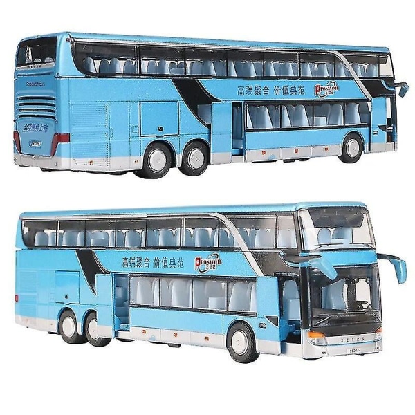 1/50 Setra Luksus Bus Legetøjsbil Diecast Miniature Model Tilbage Træk Lyd & Lys Læringsmæssig Samling Gave Til Dreng Børn Double-decker Bus1