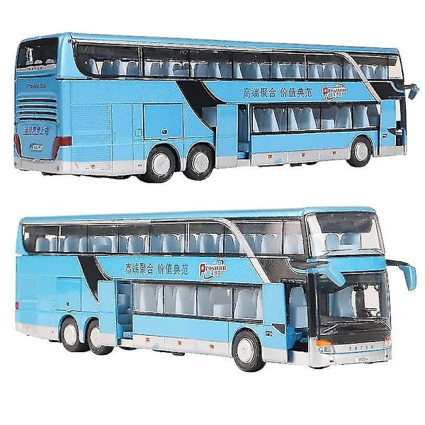 1/50 Setra Luksus Reisebuss Lekebil Diecast Miniatyrmodell Tilbake Trekk Lyd & Lys Pedagogisk Samling Gave Til Gutt Barn Double-decker Bus1