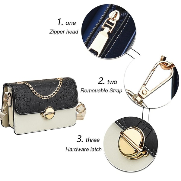 Dam liten crossbody väska PU läder axelväska liten handväska clutch väska mode mångsidig kväll väska White