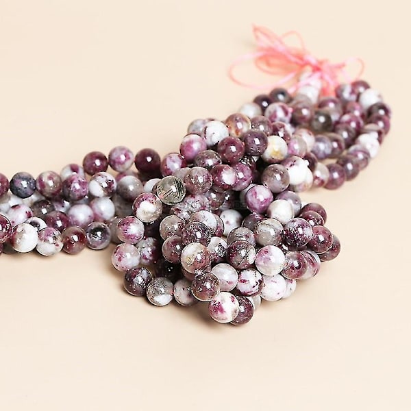 Naturlig sten blomme blomst turmalin ægte runde løse afstandssundhed ædelsten perler til smykkefremstilling Diy armbånd tilbehør 7-8mm approx 46pcs Muticolor Tourmaline