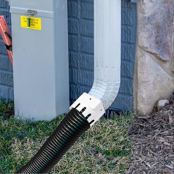 Ruuveilla varustettu syöksytorven adapteri sadevesikouru PVC-viemäriputken liitos 3 tai 4 White 4x3inch