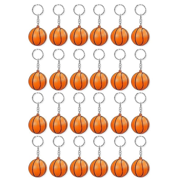 24-pack basket nyckelringar, mini basket stressboll nyckelringar, sport boll nyckelringar, skolbil
