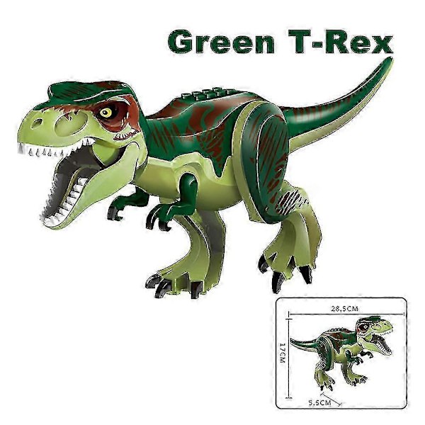 Jurassic T-rex Raptor Modulær Konstruktion Byggeklodser Legetøj til Børn i Alderen 3-12 Green