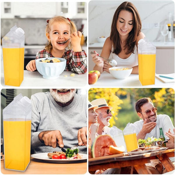 2-pakkaus läpinäkyvä maitopurkki Vesi pullo Uudelleenkäytettävä neliömäinen maito