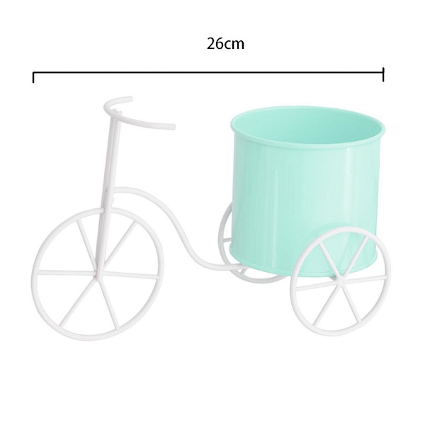Cykel Växt Och Blomkruka Hållare Planter Stativ Metalltråd Ljusgrön