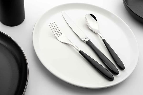 dessertgaffel, 18/10 rustfritt stål (svart/hvit) Black