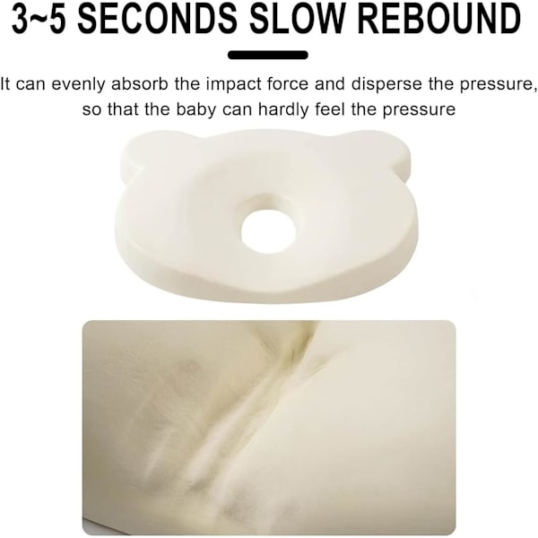 Baby pude pude nyfødt memory skum rejsepude hjælper med at forebygge og behandle fladt hoved syndrom memory skum baby pude anti fladt hoved yellow
