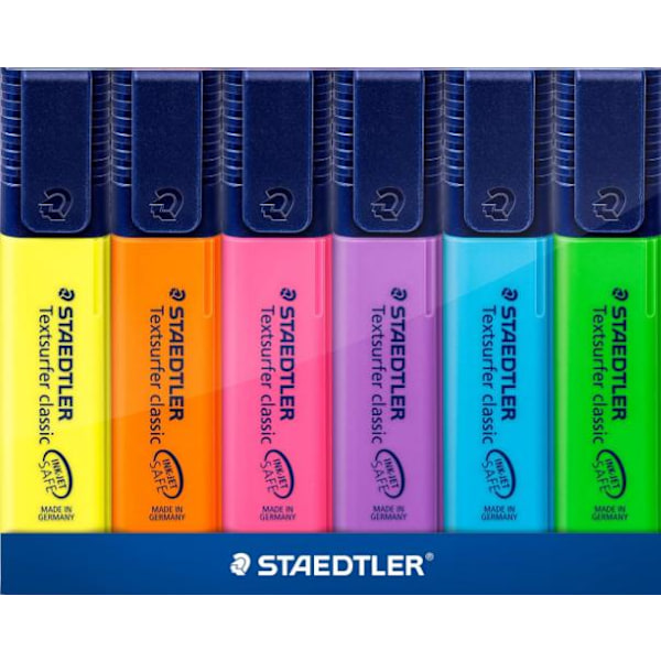 STAEDTLER 364 WP6 Textsurfer Classic Highlighter - Assorterede Farver - (Pack of 6)