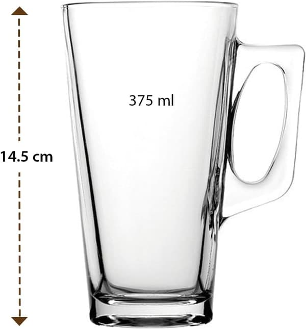 Stora Latteglas Kaffekoppar - 375ml (12.6 oz) - Presentförpackning med 2 Latteglas