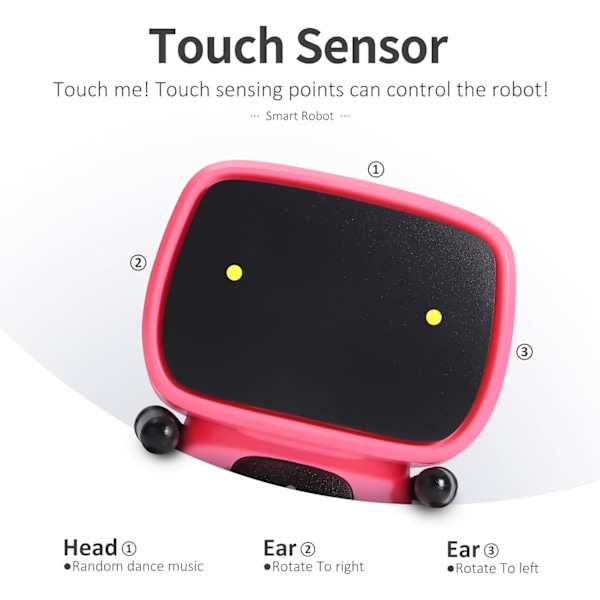 Interaktiva Smarta Robotleksaker, Robotleksaker på Engelska, Röststyrning & Beröringssensor, Dansa & Sjung & Gå, Inspelare & Prata Som Du Pink