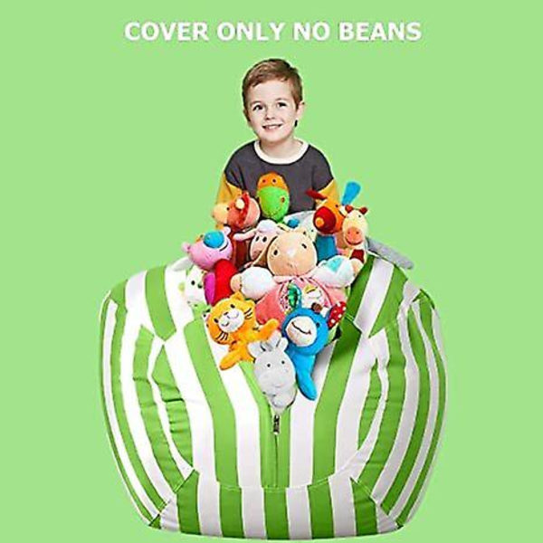 Oppbevaringssekk for kosedyr - Bean Bag-stoltrekk for barn 24 inches Green lines