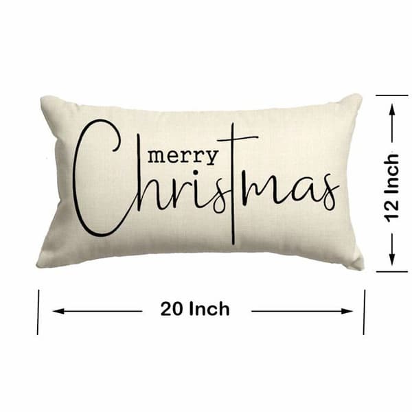 Sett med 2 juleputevar \"God jul\" i hvitt, 12x20 tommer