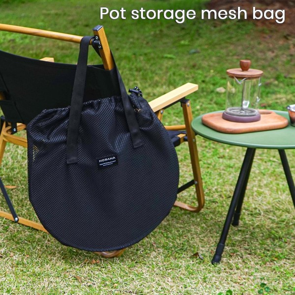 Pot Storage Bag Large Capacity Breathable Fabric Thick Mesh Wear Resistant With Handle Save Space Waterproof Pot Frying Pan Cookware Drawstring Tote B