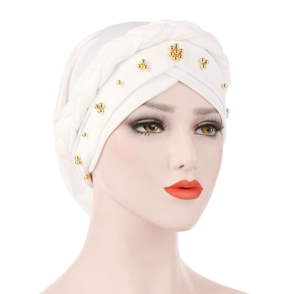 Turban Cap God Elastisk Fashion Tilbehør Mælkesilke Ingen Skygge Twist Beanie Hovedbeklædning Til Kvinder