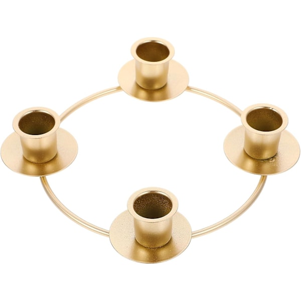 Julekrans Ring Lysestager Julemetal Lysestager Spids Metal Lysestager Stativ til Juleadvent Hjemmebord Dekorationer