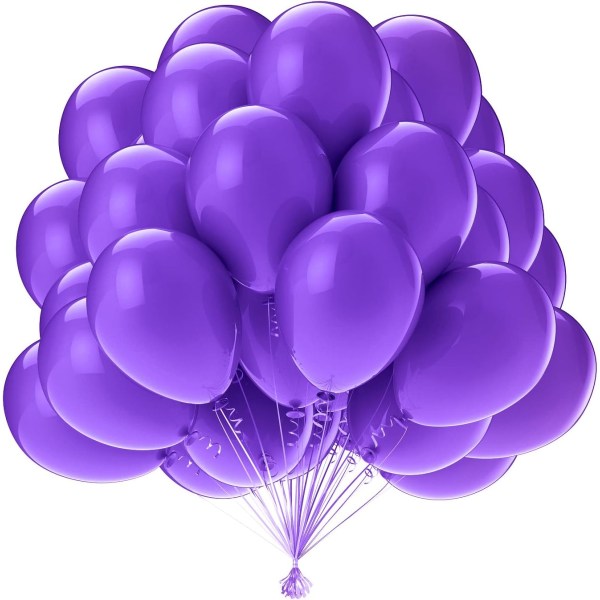 Lila ballonger, 100 st 10 tums lila ballonger, lila ballonger  Latexballonger för bröllop, födelsedag, festdekorationer c2a1 | Fyndiq