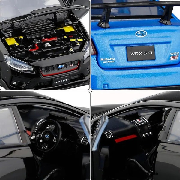 1/32 Subaru Sti Lekebilmodell Jkm Diecast Legering Racingmodell Lys Dører Åpne Utdanningskolleksjon Gave Til Gutt Barn black