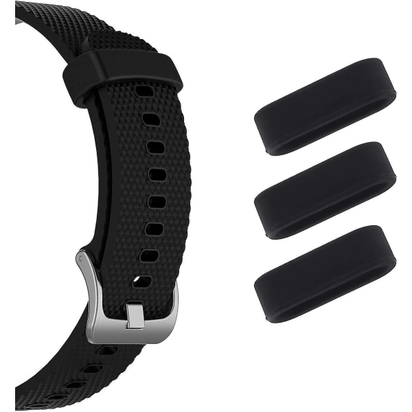 10 st armbandsögla, kompatibel med Garmin Vivoactive 3 & Music Secure Silikonring - (svart)